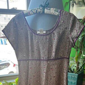 Vintage Flowered Empire Waist Summer Dress